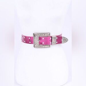 Vegan Leather Metallic Gold Studded Statement Belt